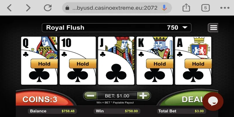 royal flush video poker