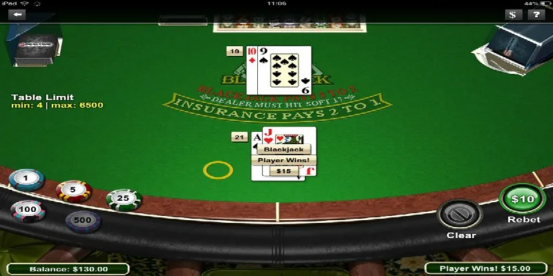 blackjack table online table game