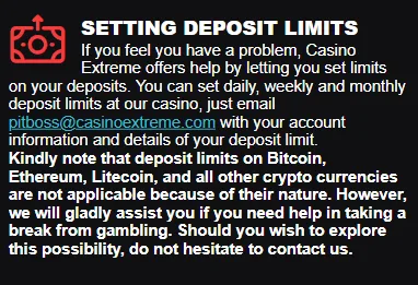 Setting Deposit Limits at Casino Extreme