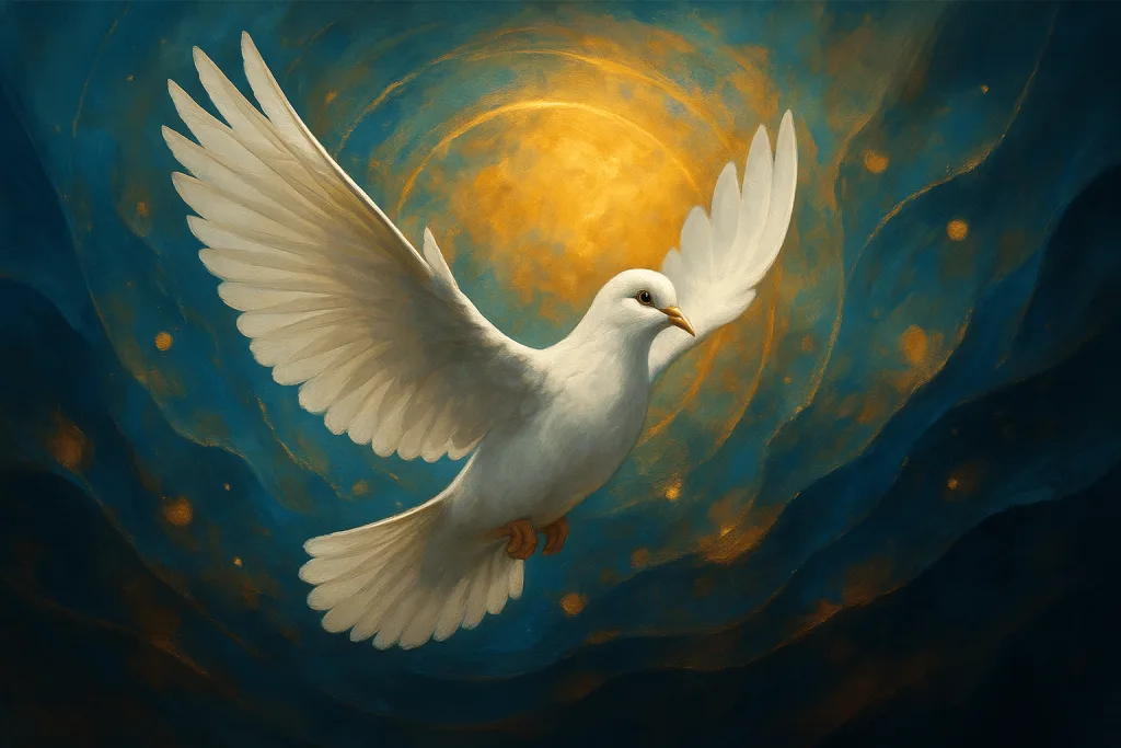 White dove brings peace