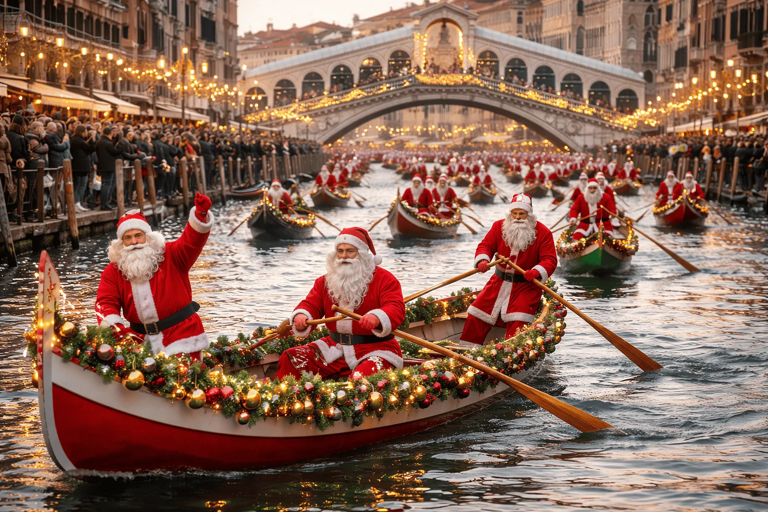 Santa boat party venice