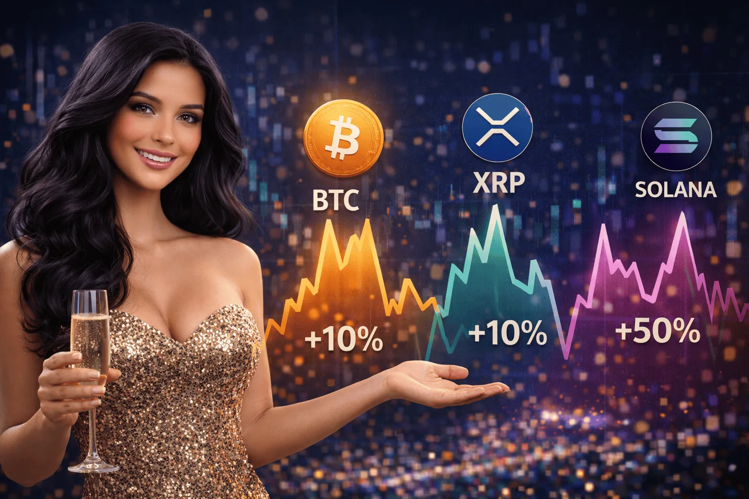 Presenting Bitcoin, Solana and XRP volatility